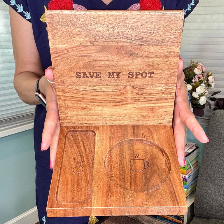 Personalized Book Nook™ Reading Valet from Uncommon Goods. Customer submitted image.