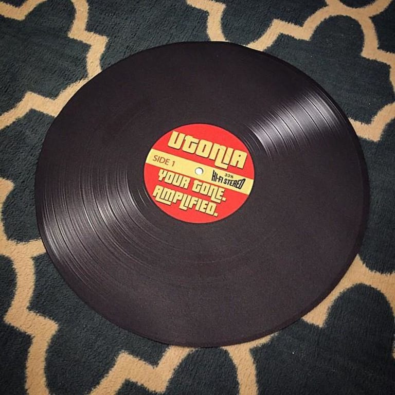 Personalized Record Doormat from Uncommon Goods. Customer submitted image.