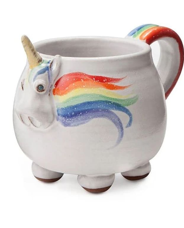 Elwood the Rainbow Unicorn Mug from Uncommon Goods. Customer submitted image.