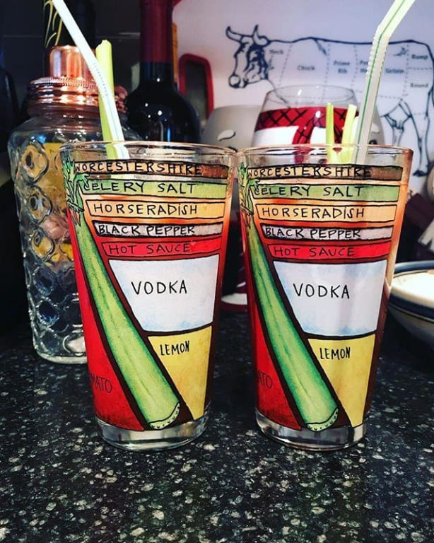 Bloody Mary Diagram Glassware - Set of 2 from Uncommon Goods. Customer submitted image.