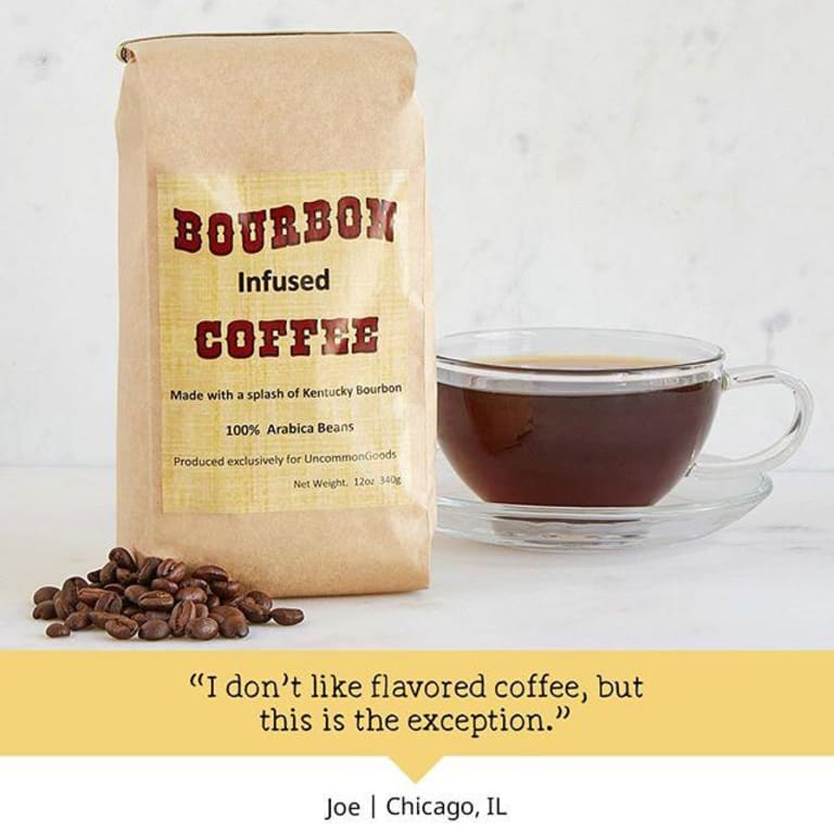 Bourbon Infused Coffee from Uncommon Goods. Customer submitted image.