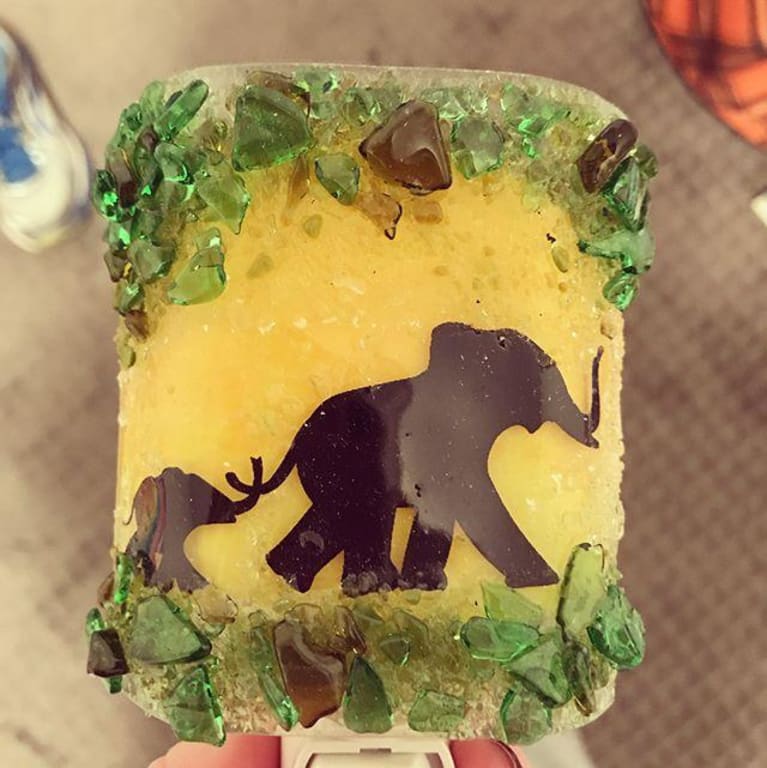 Recycled Glass Elephants Night Light from Uncommon Goods. Customer submitted image.