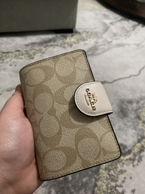 COACH®  Medium Corner Zip Wallet With Bear Snowflake Print