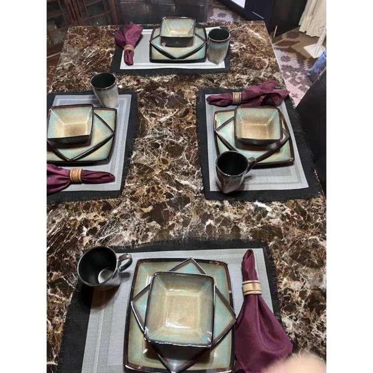Gibson Tequesta 16piece Stoneware Dinnerware Set Bed Bath & Beyond