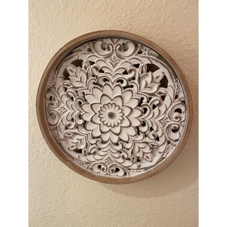 Madison Park Medallion Trio Distressed White Floral 3piece Carved Wood Wall Decor Set On Sale