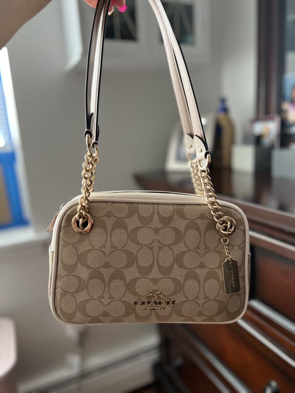 NWT Coach Nolita 19 In Signature Canvas With Floral Whipstitch