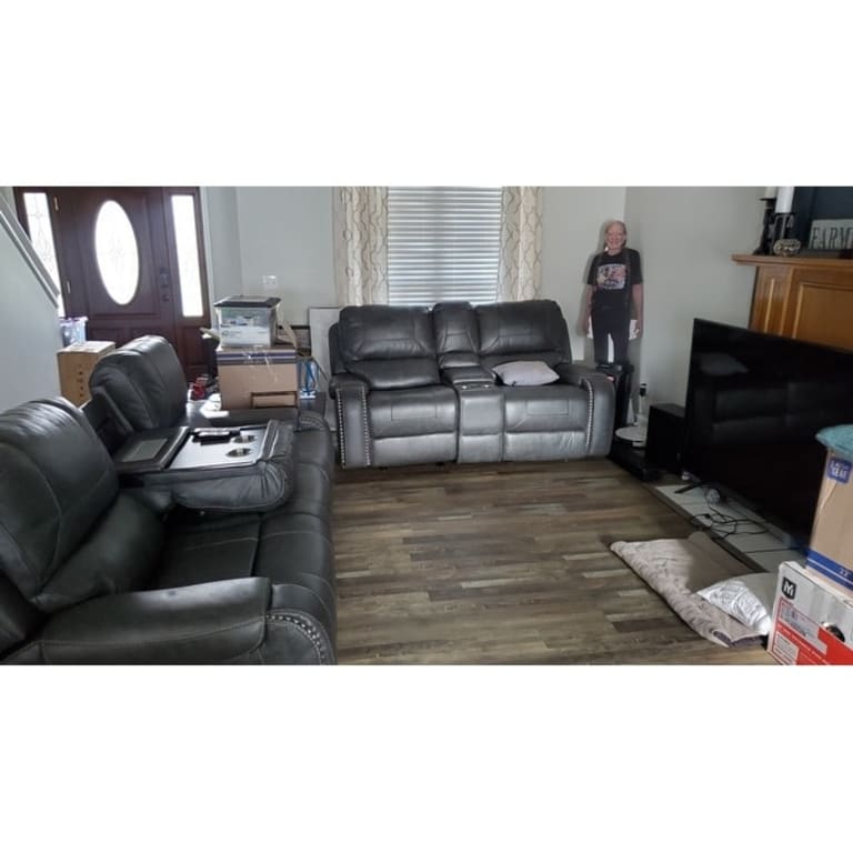 Roundhill Furniture Achern LeatherAir Nailhead Trim Manual Reclining