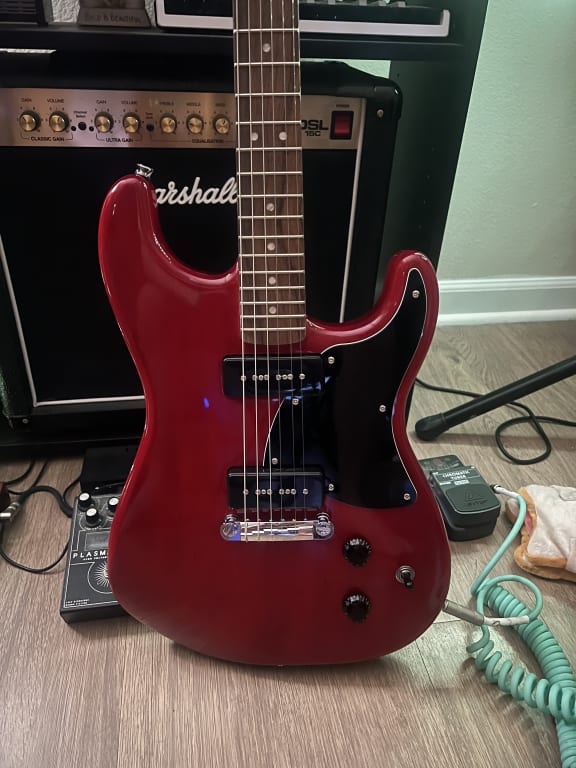 ギター Squier Paranormal Strat-O-Sonic Squier Paranormal Strat-O-Sonic Electric Guitar - Crimson Red