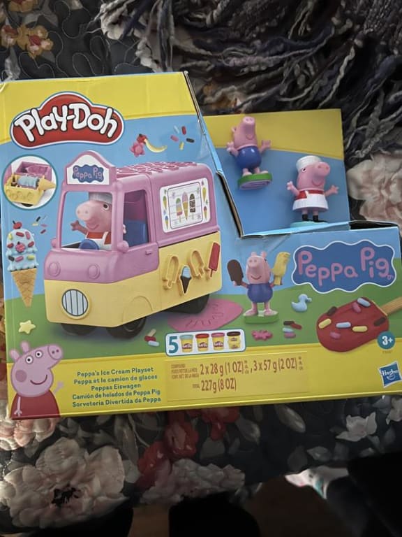 Play-Doh Peppa et Le Camion de Glaces, Figurines Peppa et George et 5 Pots  de Pate a Modeler