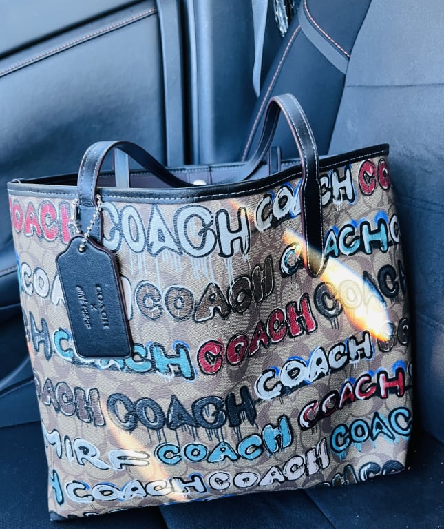 COACH®  City Tote With Leopard Print And Signature Canvas Interior