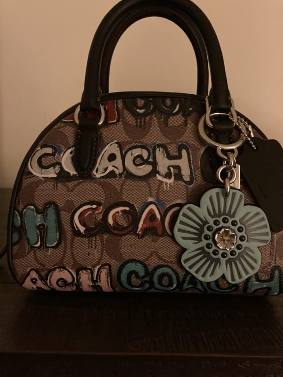 COACH®  Sydney Satchel In Signature Canvas With Tossed Chick Print