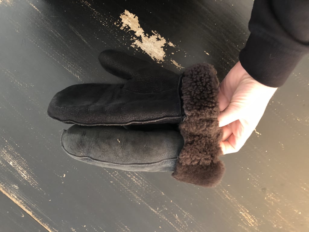Customer Image Captioned: 2018 vs. 2019 Overland mittens.  Varying quality and density- disregard size.