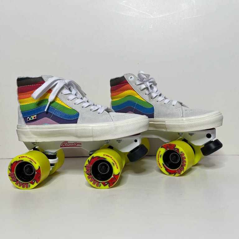 Custom Made Vans Skate SK8-Hi Roller-skates Men's Rollerskates Size10 Multi  Blue 
