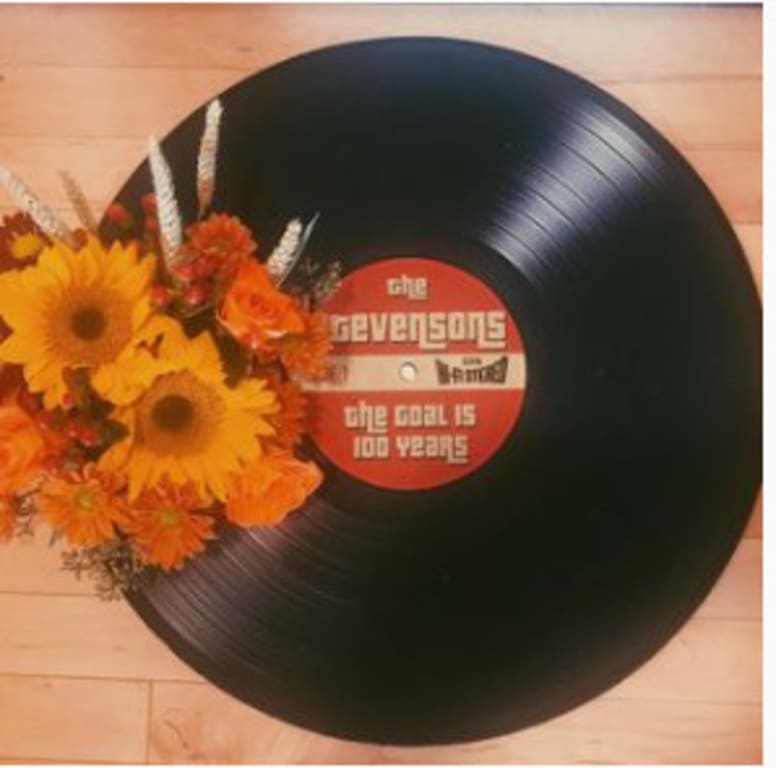 Personalized Record Doormat from Uncommon Goods. Customer submitted image.