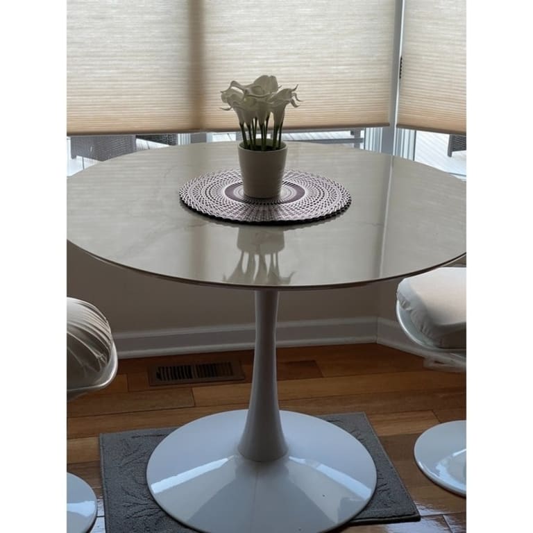 Arkell White 40-inch Round Pedestal Dining Table - On Sale - Bed Bath ...
