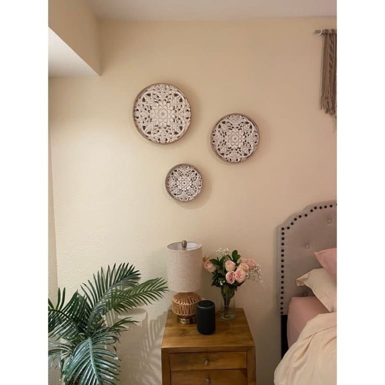 Madison Park Medallion Trio Distressed White Floral 3piece Carved Wood Wall Decor Set On Sale