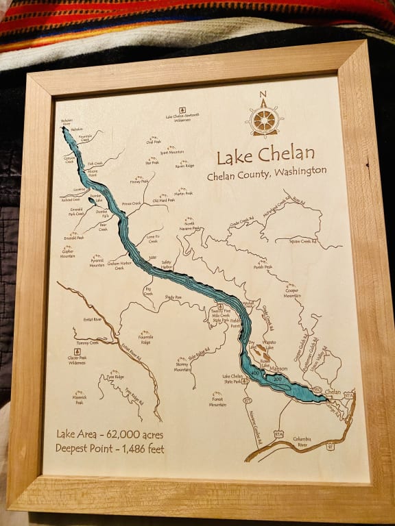 Lake Topography Art from Uncommon Goods. Customer submitted image.