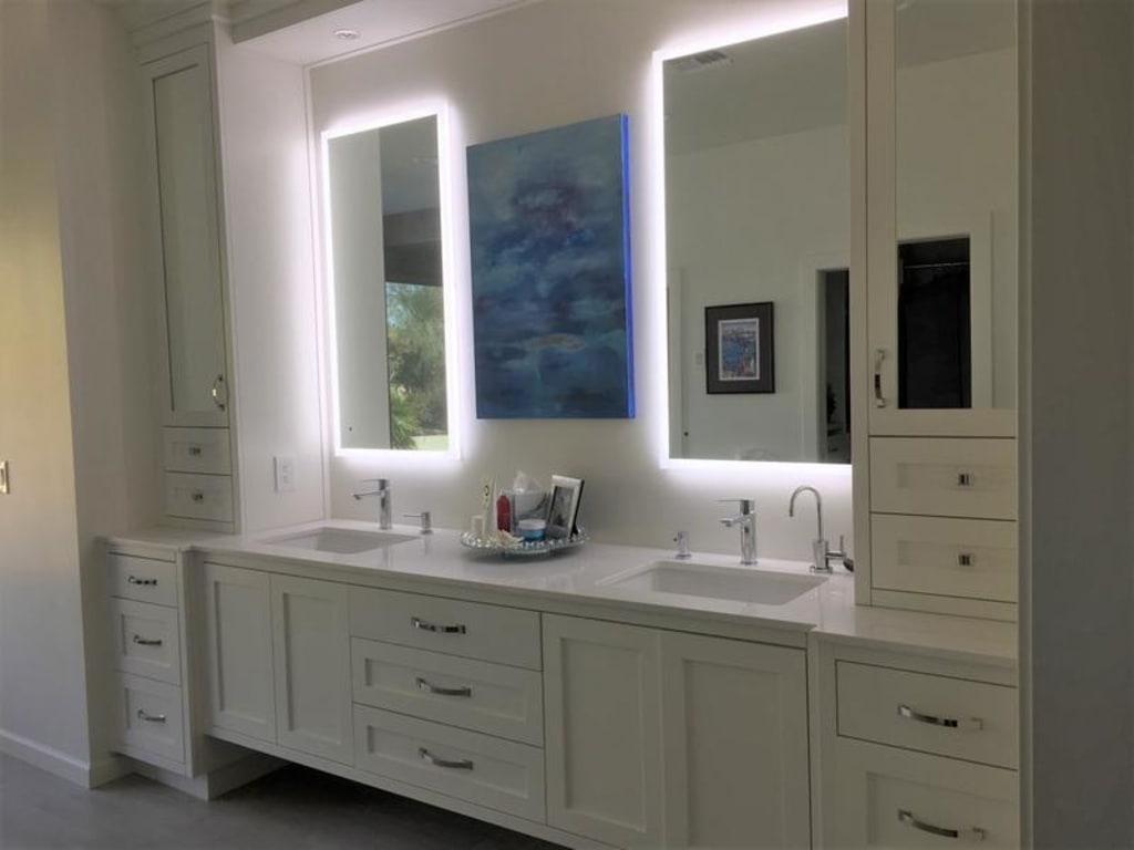 Miseno 48" W x 24" H Rectangular Frameless Wall Mounted Mirror with