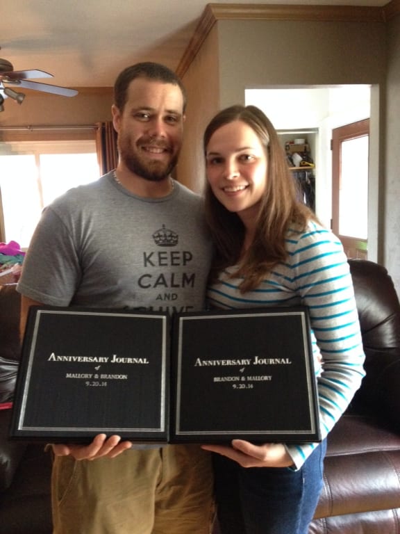 The Personalized Anniversary Journal from Uncommon Goods. Customer submitted image.