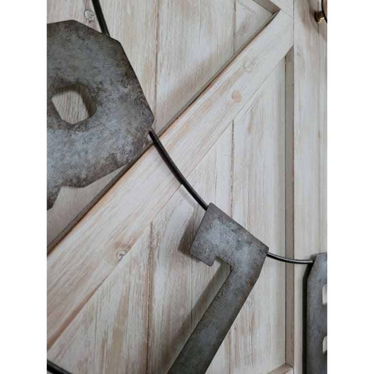 Stratton Home Decor Rustic Farmhouse Wall Clock 31.5 X 31.5 x 8.8