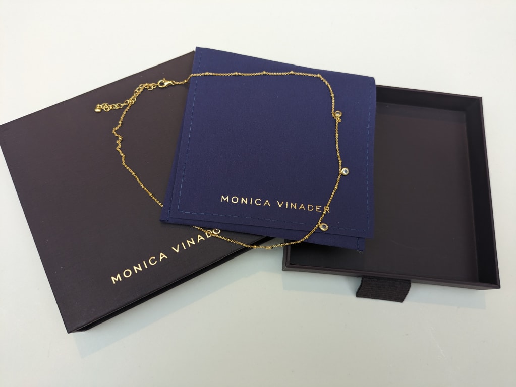 Monica Vinader Mini White Topaz Collar Chain Necklace, Gold