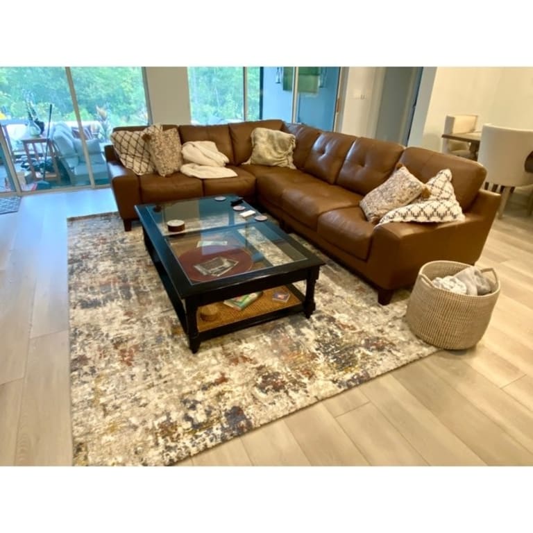 Alexander Home MidCentury Modern Abstract Area Rug On Sale Bed