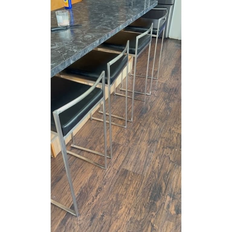 Silver Orchid Forrest Stackable Faux Leather Bar Stools (Set of 2) N/A On Sale Bed Bath