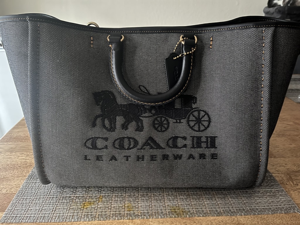 Coach Reese Logo Canvas Convertible Tote Bag