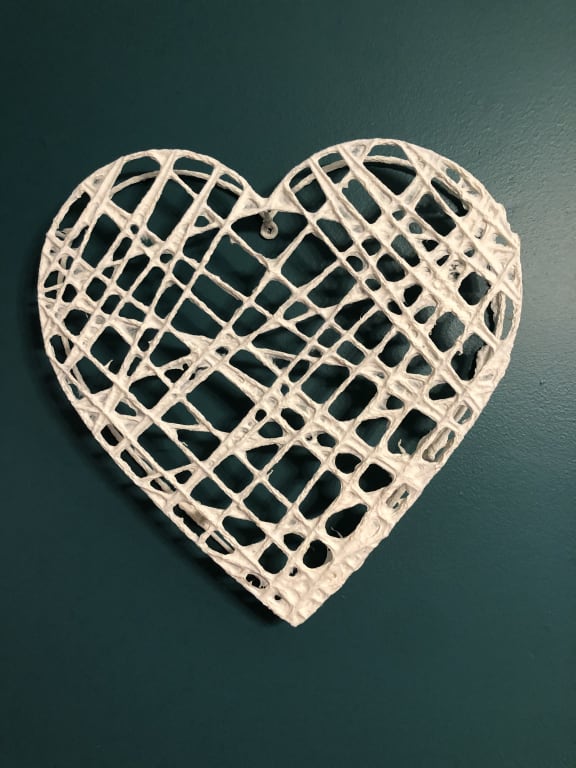  Metal Heart Wall Decor, 16, White Sold by at Home