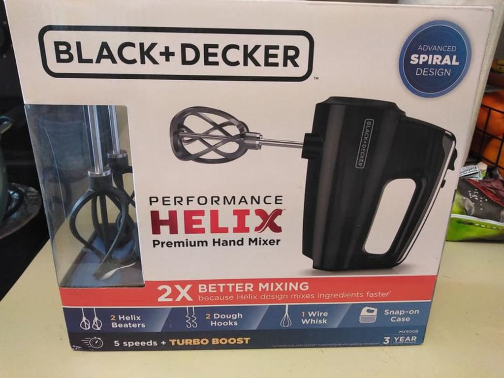 BLACK + DECKER Plus Decker Helix Performance Hand Mixer- Black