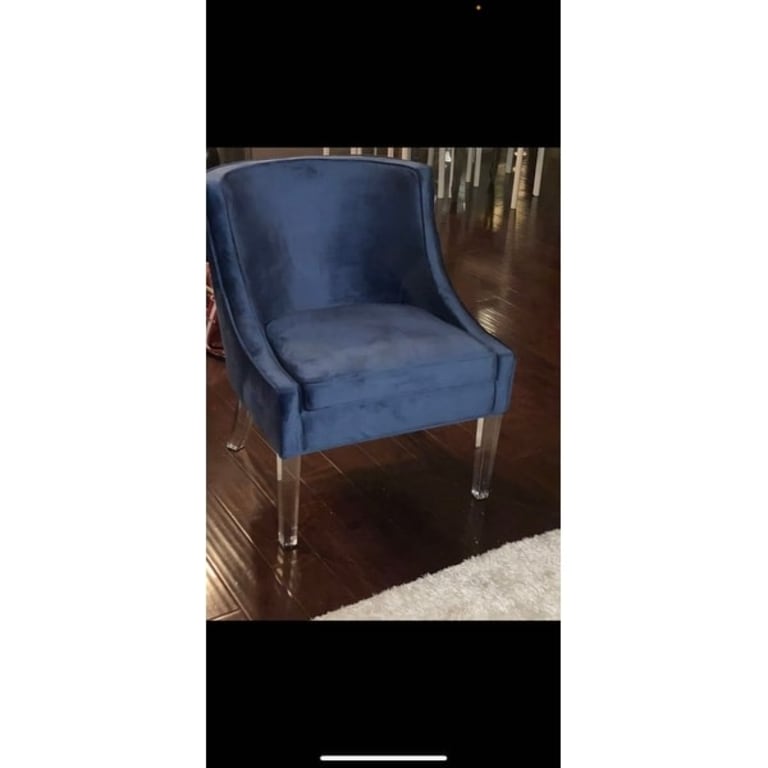 Huxley Velvet Armless Accent Chair Acrylic Leg Bed Bath & Beyond