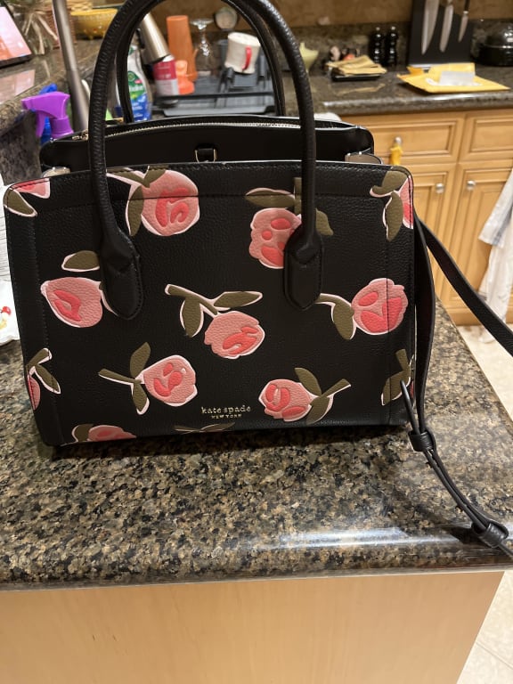 Kate Spade Eva Paper Rose Medium Zip Top Satchel for Sale in