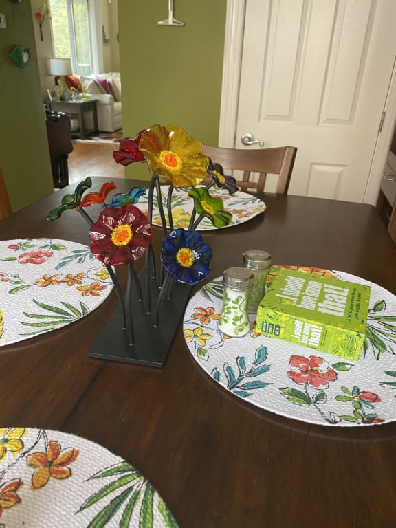 Glass Flower Garden Centerpiece from Uncommon Goods. Customer submitted image.
