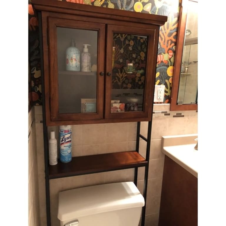 Leighton Bathroom Collection 3Tier Spacesaver with Glass Doors On