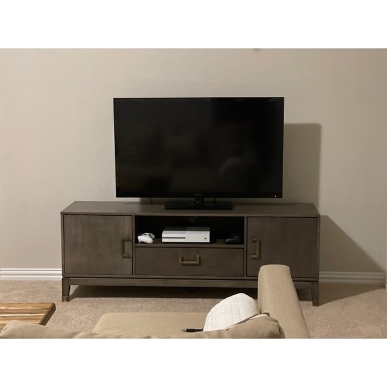 SEI Furniture Barlock Transitional Brown Wood Media TV Stand for TV's