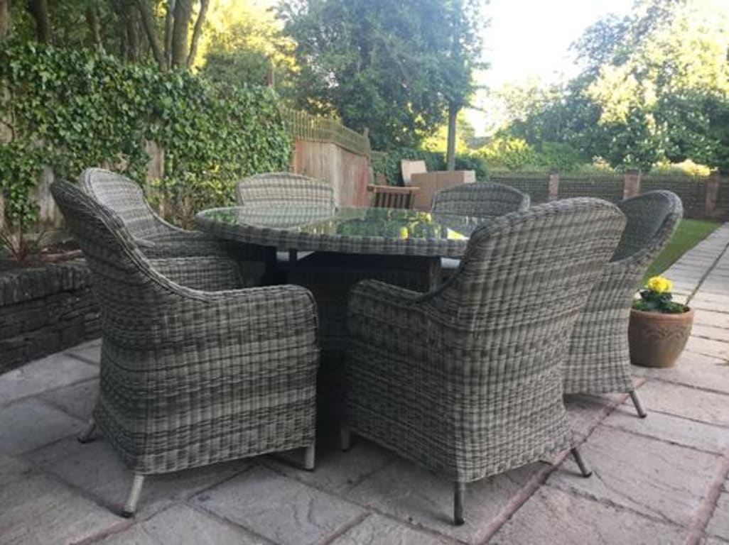 John Lewis Dante Deluxe Garden Dining Armchair, Set of 2, Natural