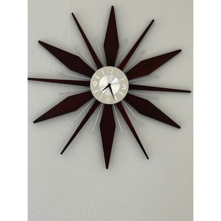 Utopia Starburst MidCentury Modern Large 30 inch Wall Clock by