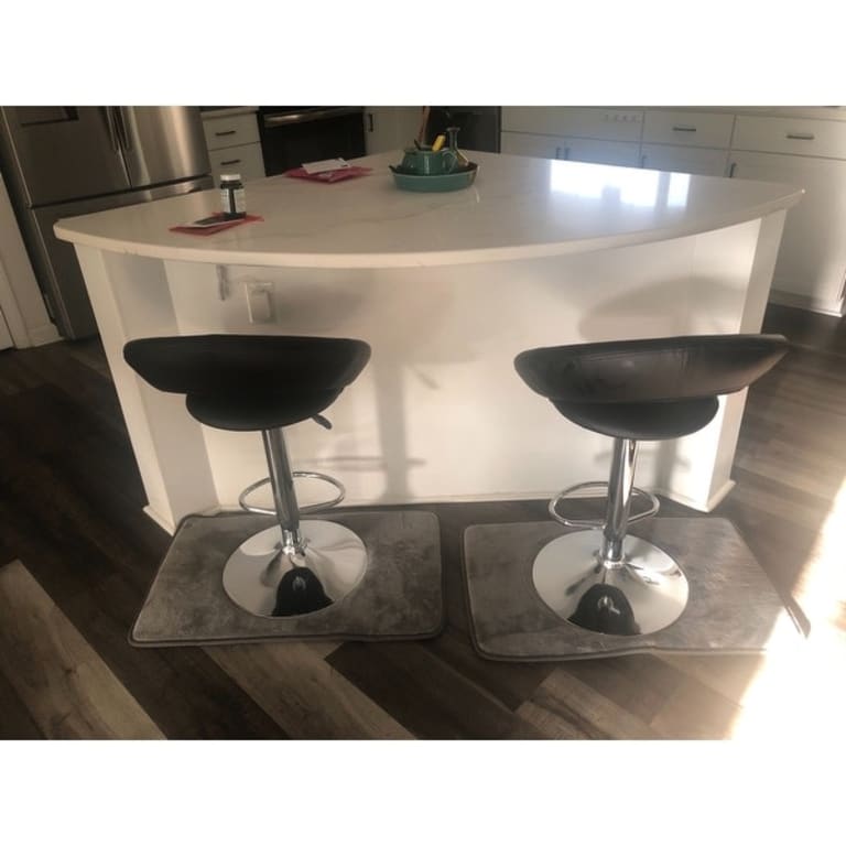 Brage Living Cosmo Adjustable Height Swivel Barstools with Footrest, Black (Set of 2) Bed Bath