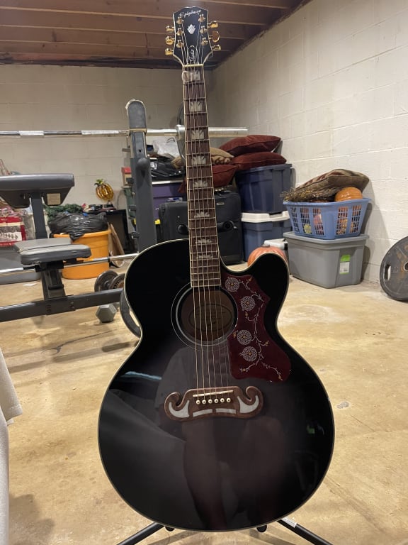 Epiphone J-200 EC Studio Acoustic-Electric Guitar Black Epiphone J-200 EC Studio Acoustic-Electric Guitar Black