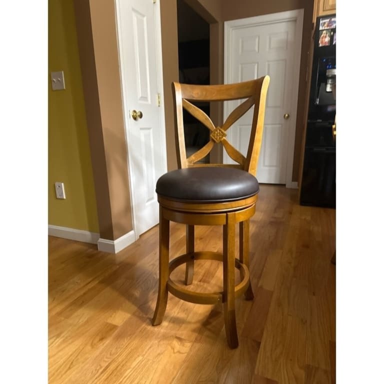 Gracewood Hollow Cronos 26inch Brown Swivel Wood Counter Stool On