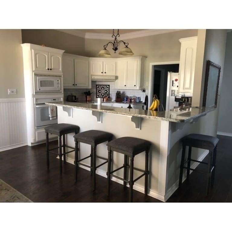 Roundhill Furniture Arnhem Wood Upholstered Bar Stools, Set of 2 On