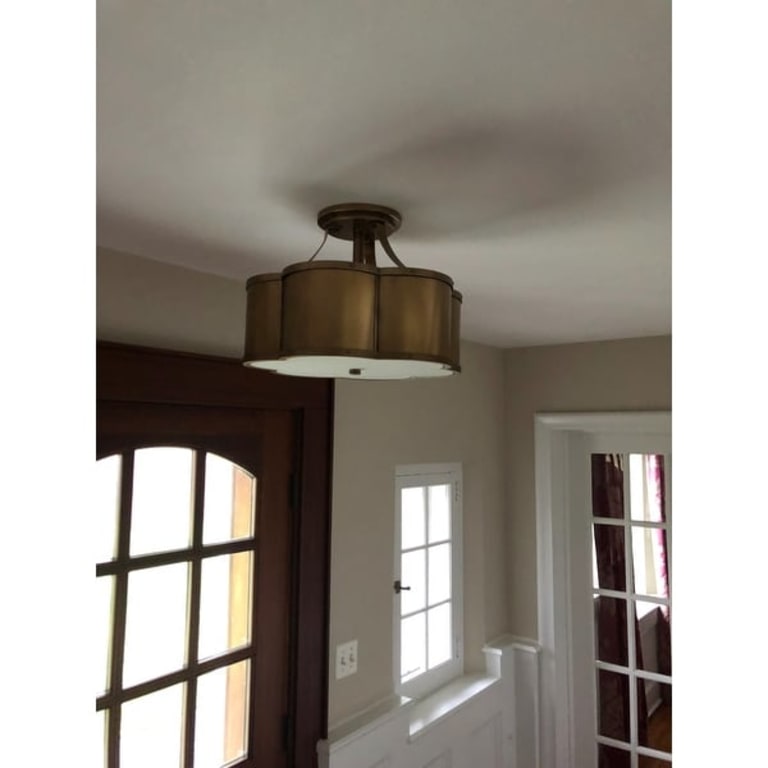 Hinkley Lighting Chance 3 Light 18" Wide Semi-Flush Drum Ceiling - Bed ...