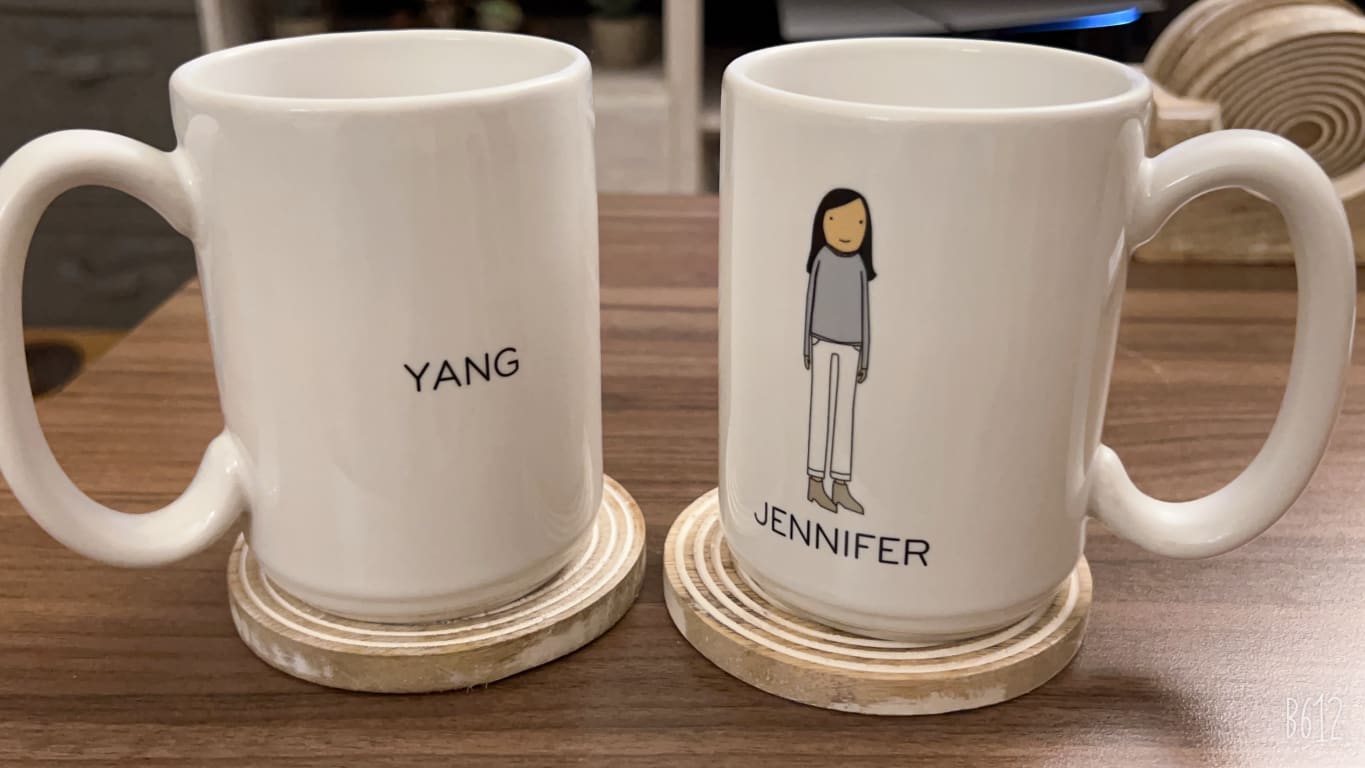 Personalized Family Mugs from Uncommon Goods. Customer submitted image.