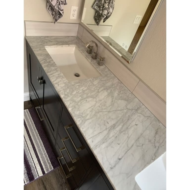 Eviva Aberdeen 84"W x 22"D Espresso Double Sink Vanity with White