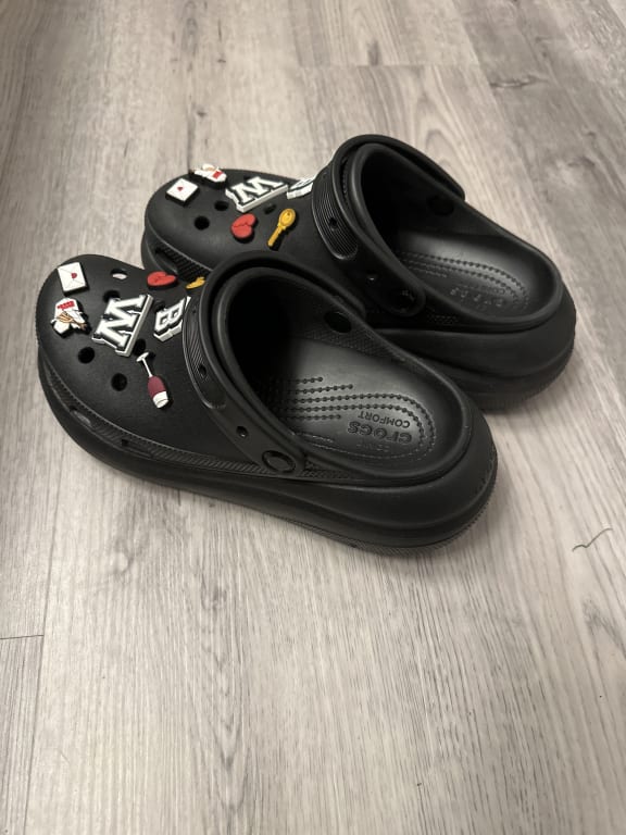 Crocs Classic Crush Sandals, Black at John Lewis & Partners