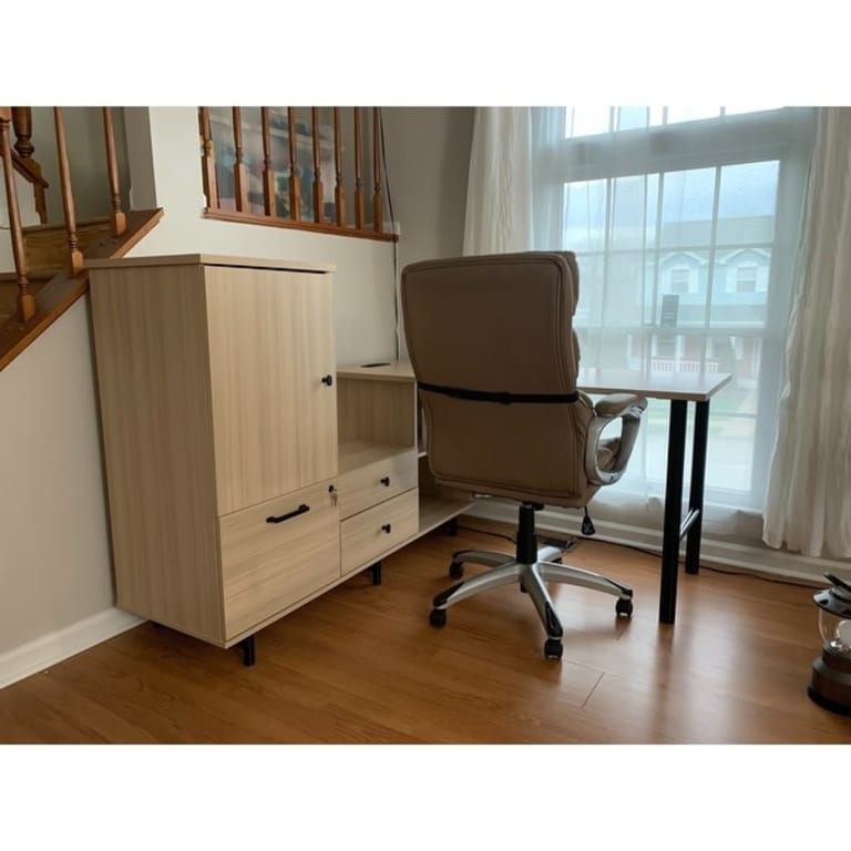 South Shore Zelia LShaped Desk with Built In Power Bar Bed Bath