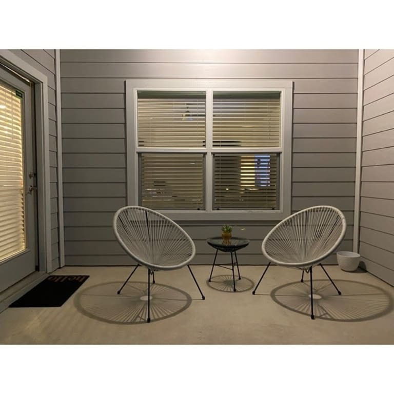 Corvus Sarcelles Modern Woven Wicker Patio Side Table with Glass Top