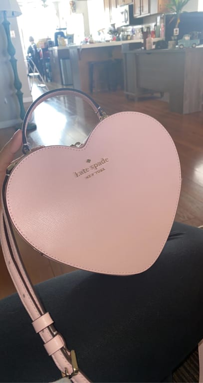 Kate Spade Love Shack Studded Pink Heart Crossbody Bag NWT