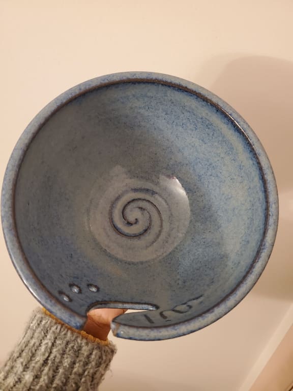 Personalized Yarn Bowl from Uncommon Goods. Customer submitted image.