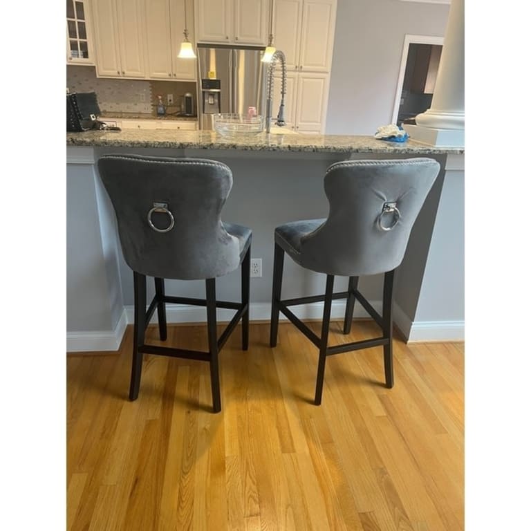 Abbyson Versailles 30 Inch Tufted Velvet Barstool Bed Bath & Beyond